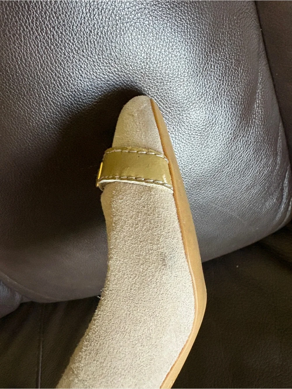 Coach ‘Wanda’ Taupe Suede Pumps
Pretty Gold Accent.
Classic Style and Beauty. - Picture 9 of 13
